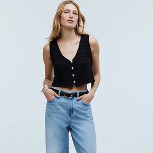 Madewell Basketweave-Stitch Vest Women’s Medium Black